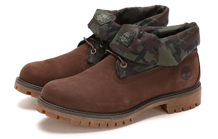 Timberland Roll Top Mid-Top Boots 'Brown Green Camouflage Print' A1UCN243