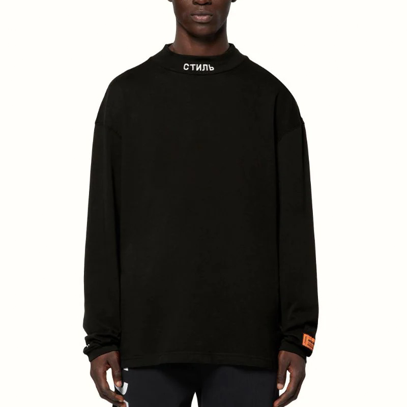 HERON PRESTON CTNMB Long-Sleeve Turtleneck T-shirt 'Black' HMAB017C99JER0011001