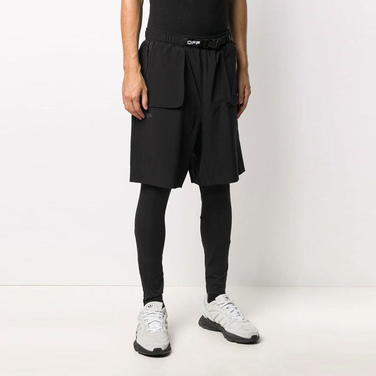 Men's Off-White Alphabet Pattern Casual Long Pants/Trousers Slim Fit Black OMVH005I20JER0011010