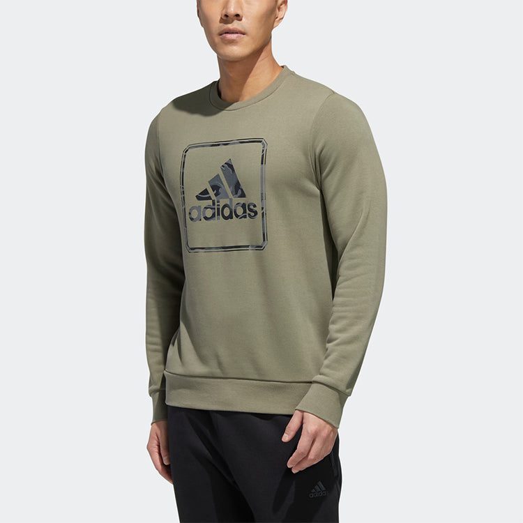 adidas MH Gfx Ft BosSlogan Sports Hooded Sweater Men Green GM4478
