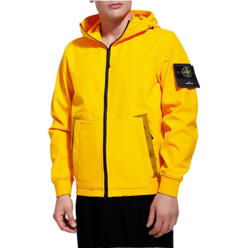 STONE ISLAND Logo Patch Hooded Zip-Up Jacket 'Yellow' 7715Q0122-V0030