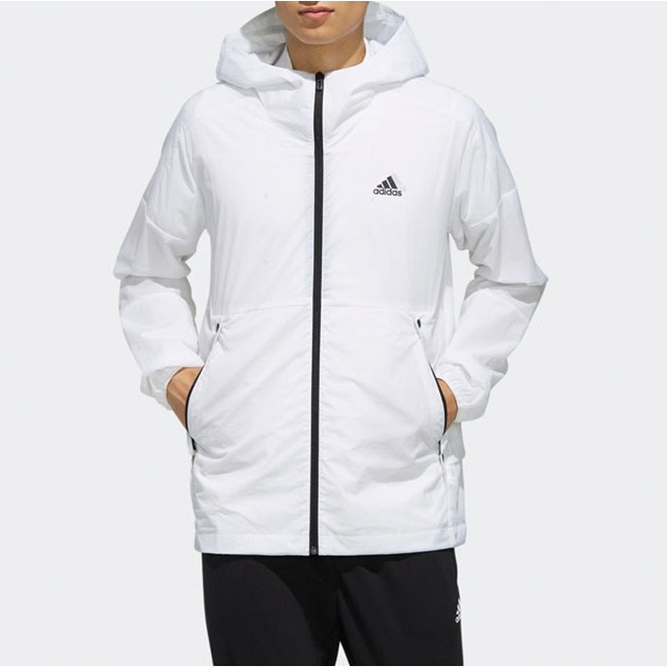 Men's adidas Back Logo Woven Jacket White EH3768