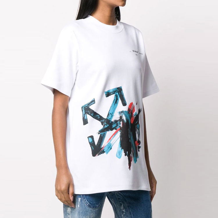 (WMNS) Off-White c/o Virgil Abloh Brushstroke Arrows Tomboy Tee White OWAA072R20H841280130