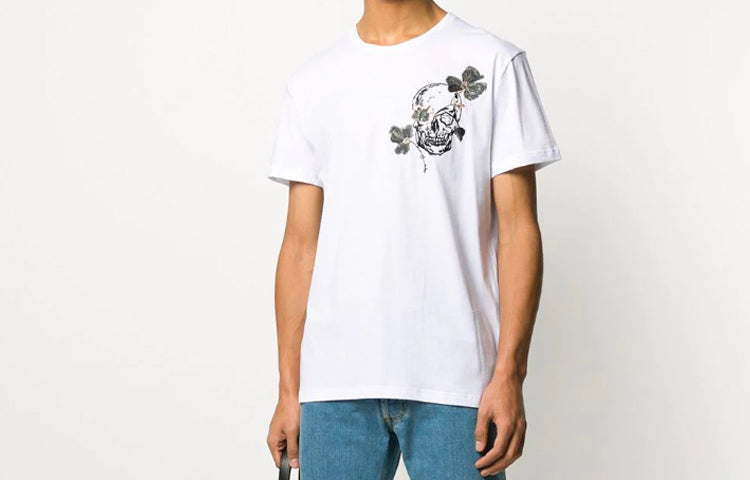 Men's Alexander McQueen SS20 Skeleton Printing White 611385-QOZB7-0900