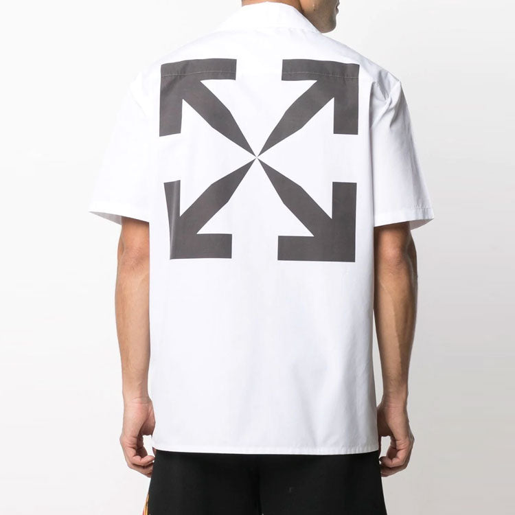 Off-White SS21 Printing Logo Short Sleeve Shirt White OMGA163R21FAB0020110