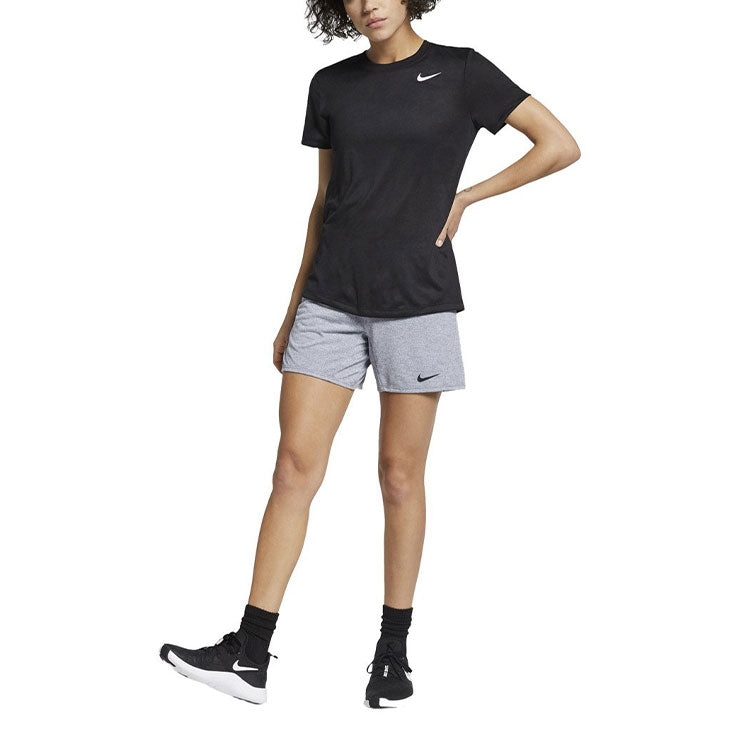 (WMNS) Nike Quick Dry Side Round Neck Pullover Short Sleeve Black AQ3210-010