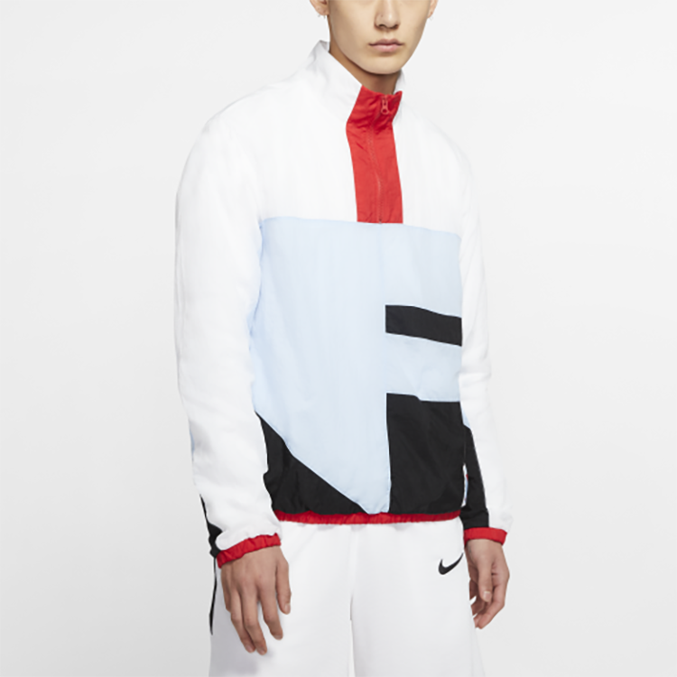Nike As M Nk Flight Jacket Half Zipper Colorblock White CN8509-436