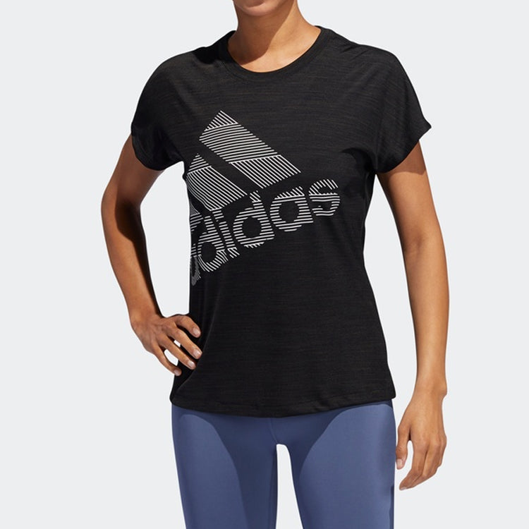 (WMNS) adidas Training Sports Round Neck Short Sleeve 'Black' EB4498