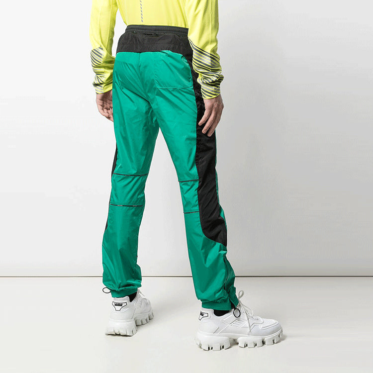 Men's Off-White SS21 Side Stripe Athleisure Casual Sports Pants Slim Fit Green OMCA123S20A230204400