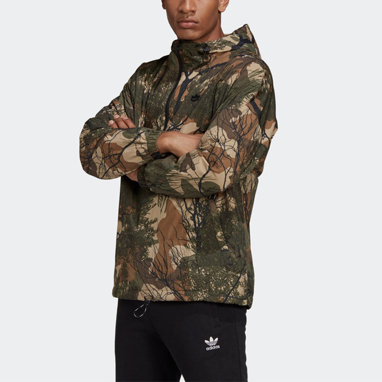 adidas originals Half Zipper Pullover Hooded Jacket Camouflage GE1308