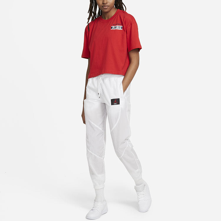 (WMNS) Air Jordan Jumpman Paris Saint-Germain Printing Loose Soccer/Football Sports Short Sleeve 'Red' DC0458-657