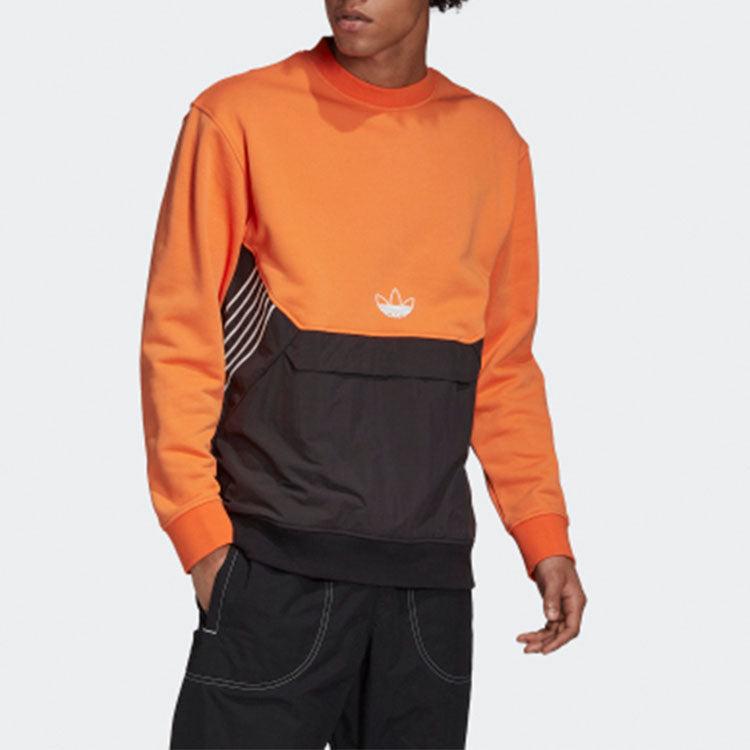 adidas originals TLM 02 Crewneck Sports Round Neck Pullover Black Yellow Splicing 'Black Yellow' GD5797