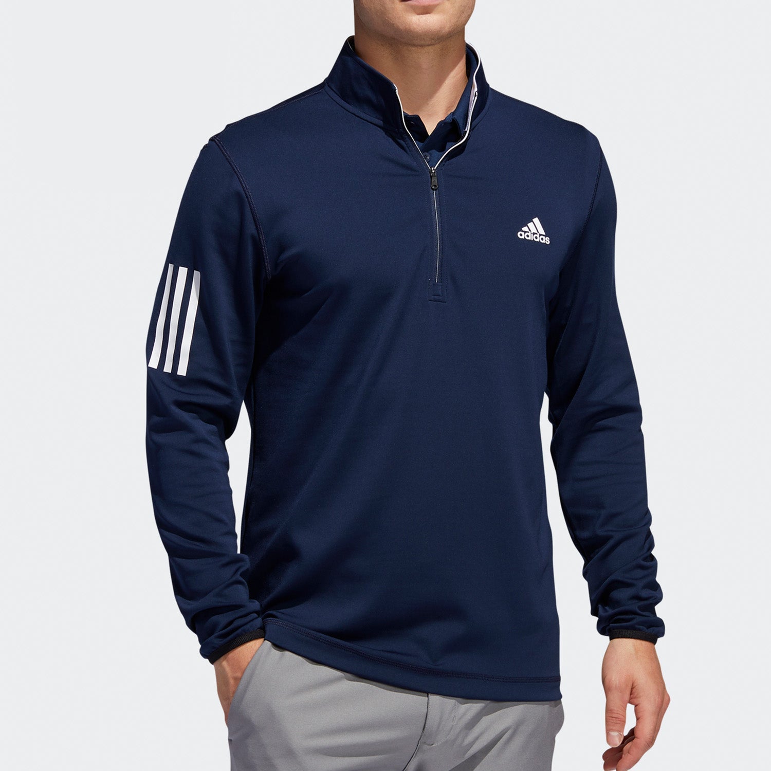 adidas Casual Sports Golf Cardigan Pullover Navy Blue FR5520