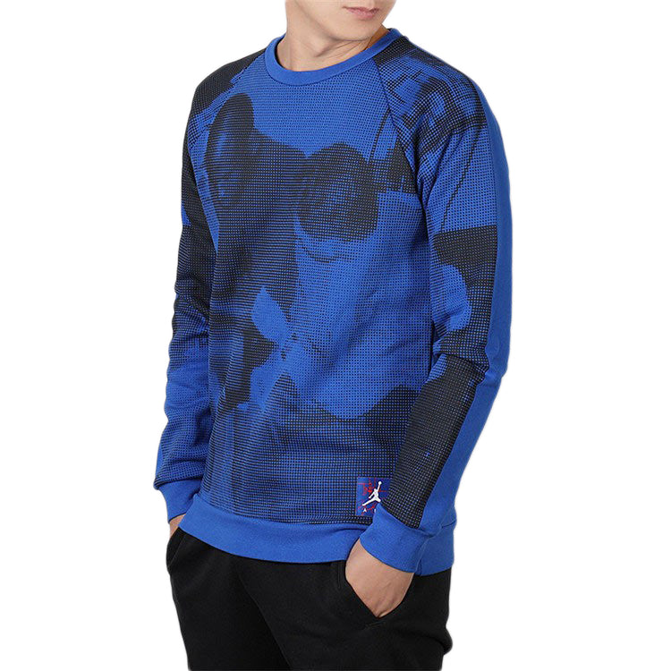 Air Jordan Fleece Printing Round Neck Blue BQ1384-423