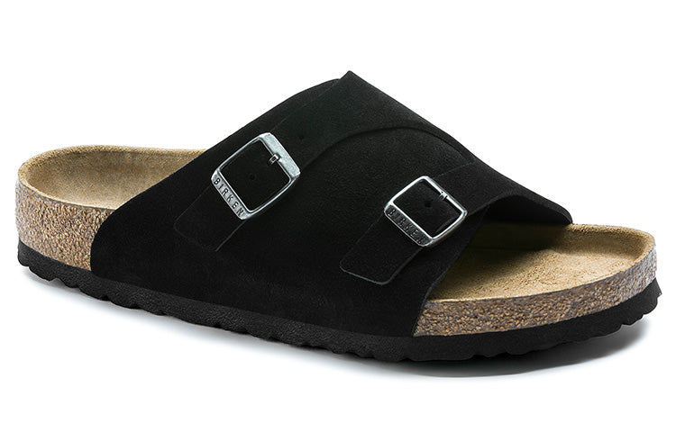 Birkenstock Zrich Soft Footbed Suede Leather Sandals 'Black' 1009528