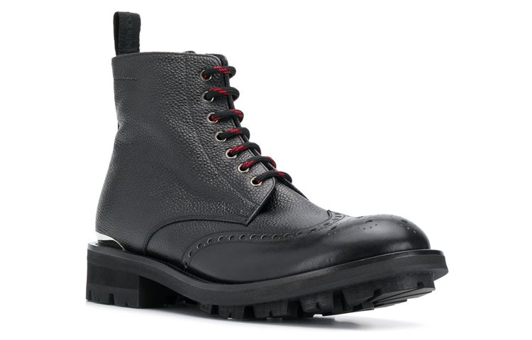 Alexander McQueen Pebble Grain Commando Boots 'Black' 575433WHSZ21081