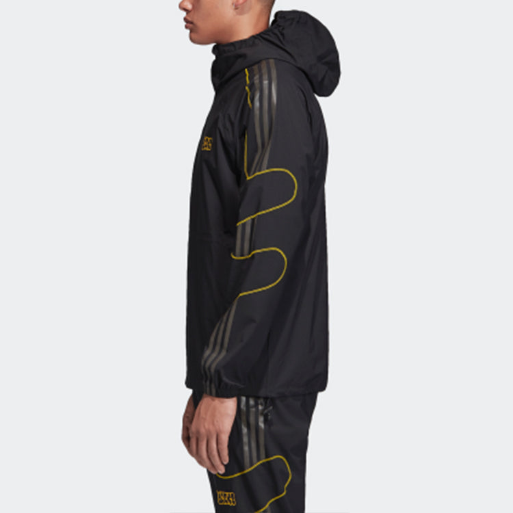 adidas originals 3l. Track Top Pattern Zipper Hooded Jacket Black EI4456