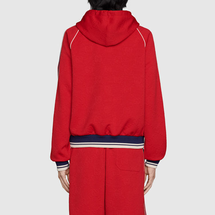 Gucci GG Web Piping Hooded Zip-Up Jacket 'Red' 66233-XJDEM-6863
