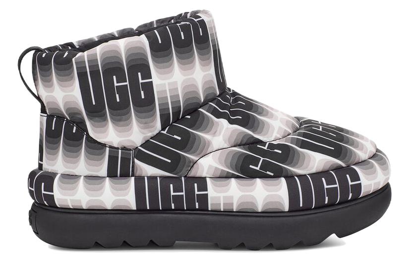 (WMNS) UGG Classic Maxi Wavelength Mini Boot 'Black and White' 1132915-BWHT