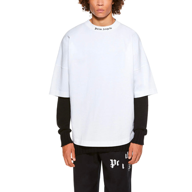 Palm Angels SS21 Classic Logo Over Tee 'White Black' PMAA002R21JER0010110