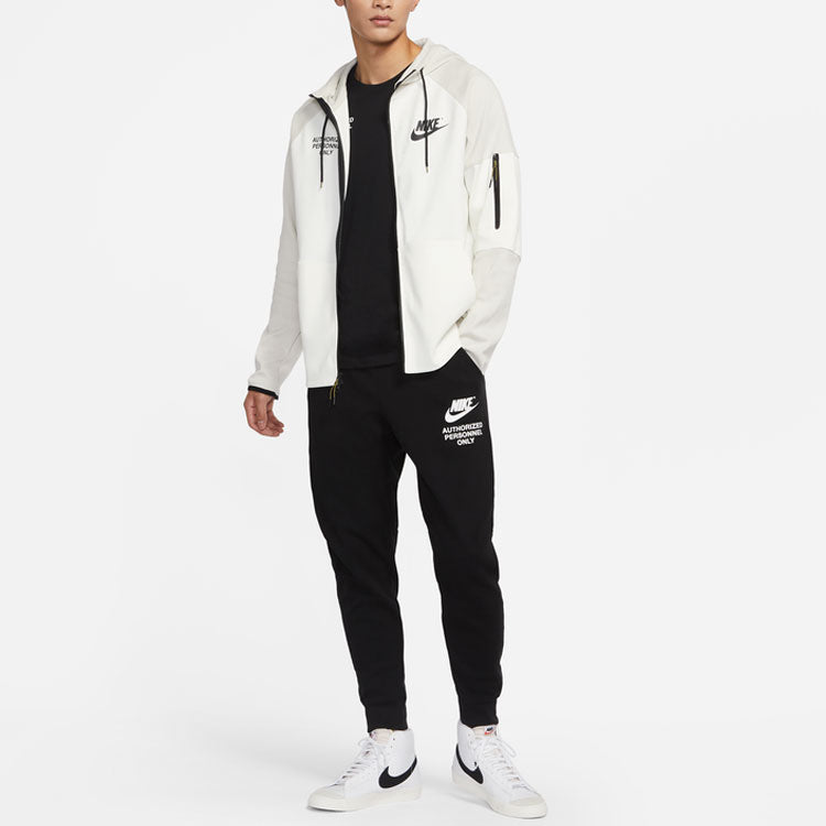 Men's Nike Logo Alphabet Printing Knit Bundle Feet Sports Pants/Trousers/Joggers Autumn Black DM6553-010