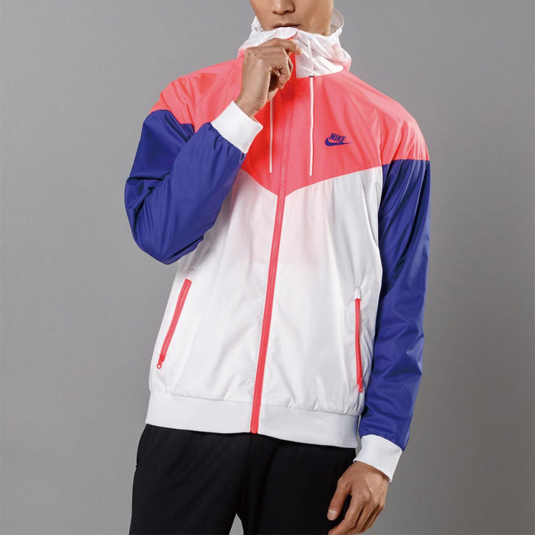 Nike Windrunner Sports Colorblock Casual Jacket Blue White 727325-104
