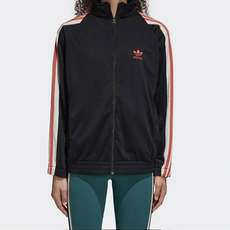 (WMNS) adidas originals Track Top Jacket 'Black/Red' DN6672