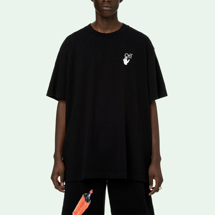 Off-White Comfort Loose Crewneck Short Sleeve Unisex Black OMAA038F20FAB0021001