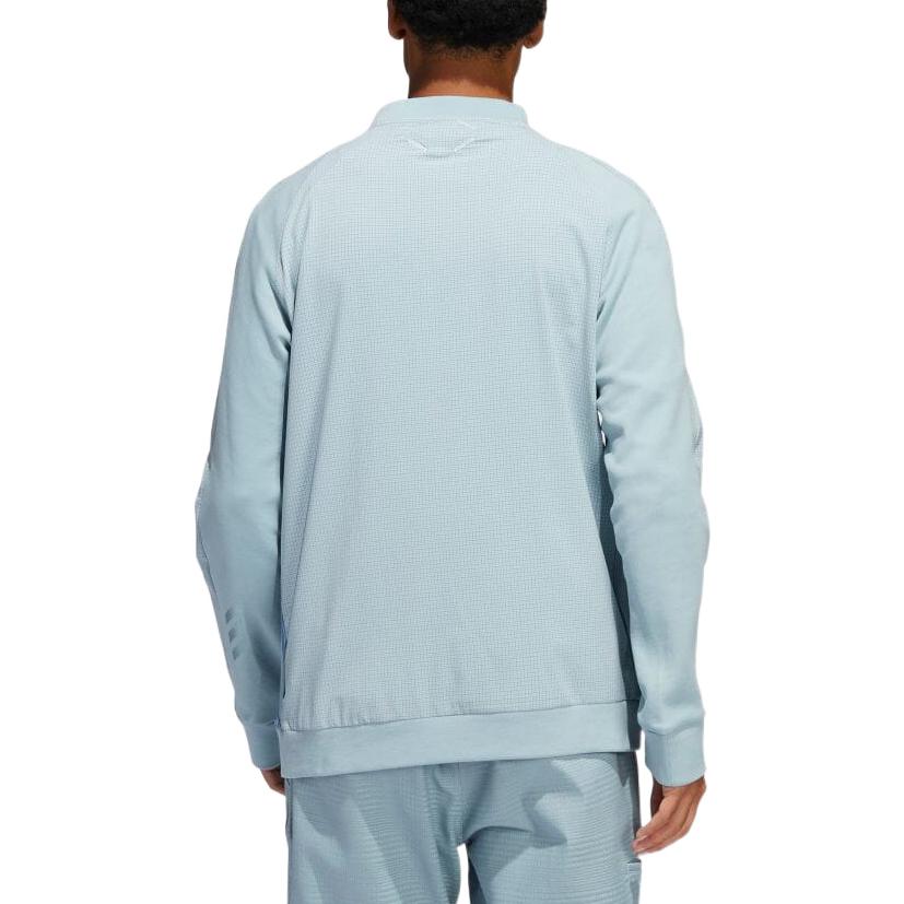 Men's adidas Solid Color Round Neck Casual Long Sleeves Blue HA0593