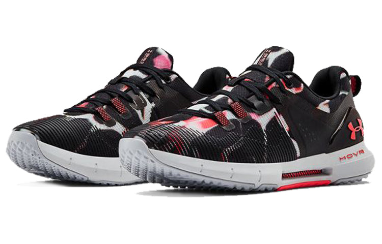 (WMNS) Under Armour Hovr Rise Printed Training Sports Shoes Black/Red 3022897-001