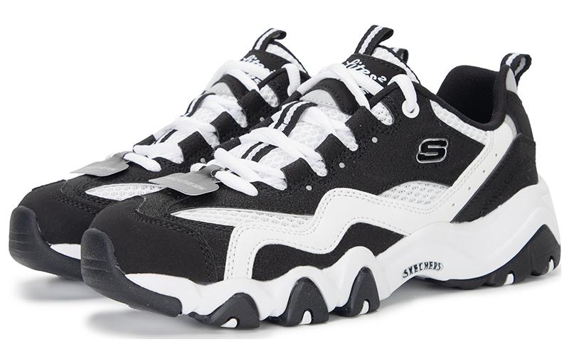 (WMNS) Skechers Sport D'Lites 2.0 Shoes 'Black White' 896210-BKW