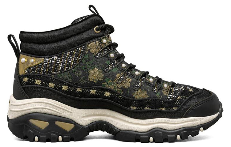 (WMNS) Skechers Energy High-Top Running Shoes Black/Gold 149482-BKGD