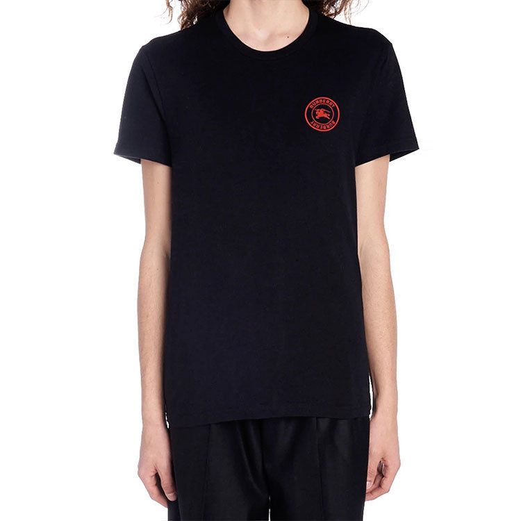 Burberry Logo Solid Color Short Sleeve Unisex Black 80078141