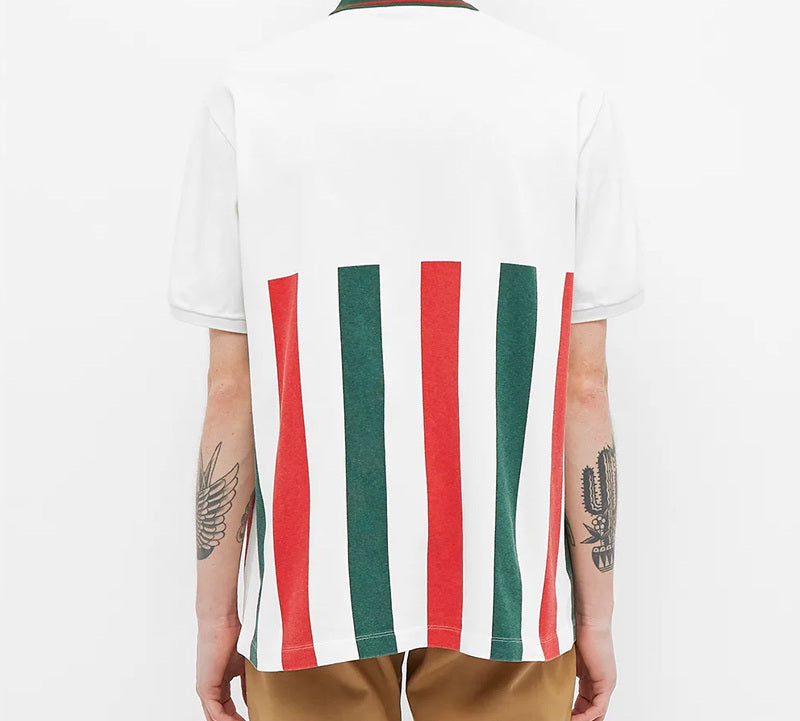 Gucci Striped Webbing Oversized Polo Shirt For Men White 623242-XJCGQ-9060