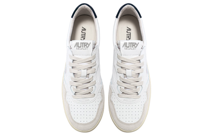 (WMNS) Autry Medalist Low Leather 'White Suede Blue' AULW-LS28