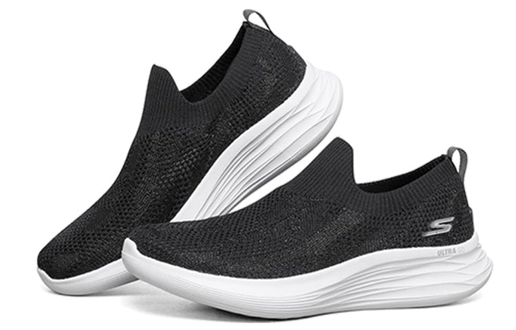 (WMNS) Skechers You Wave Slip-on Shoes Black 132005-BKW