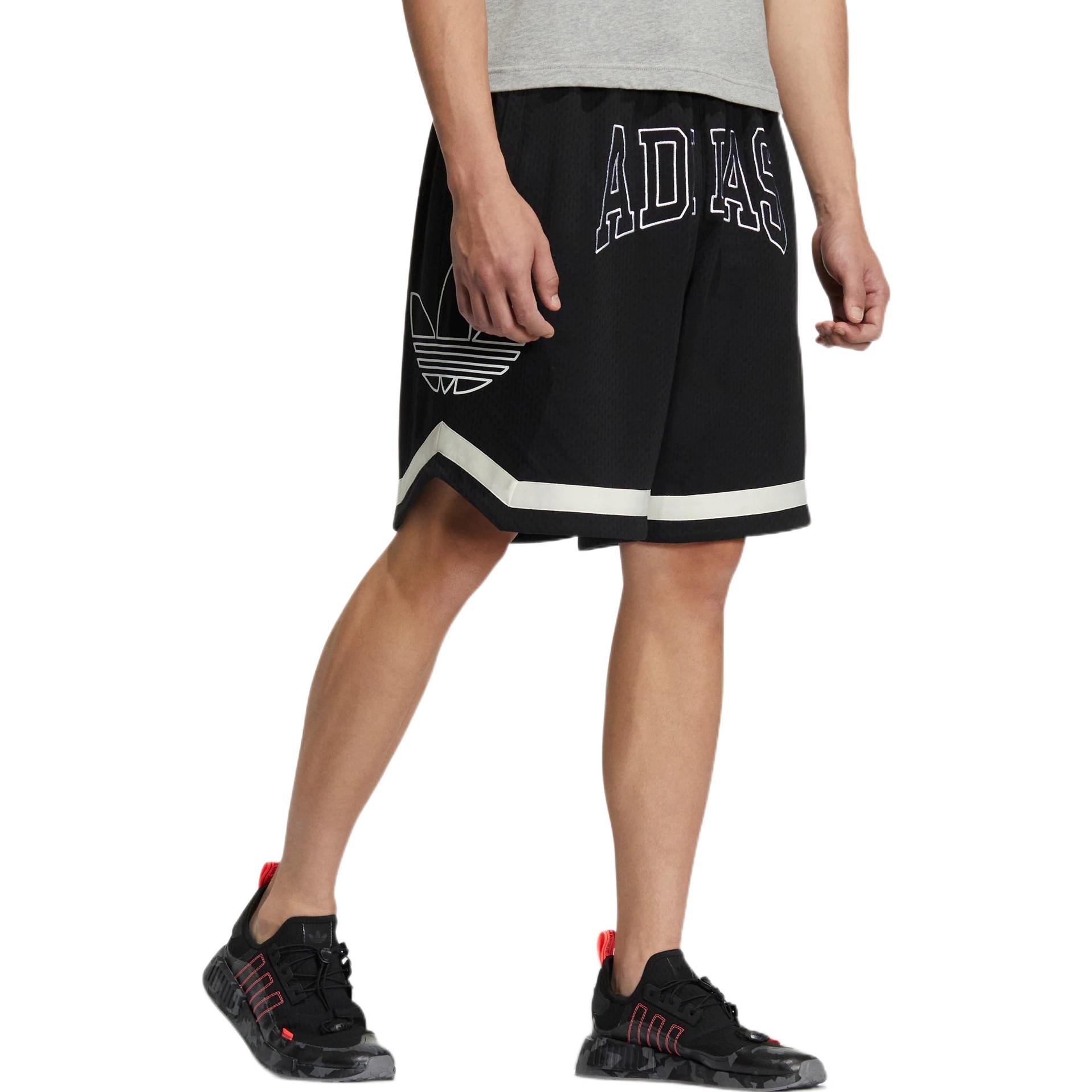 adidas originals Contrasting Colors Alphabet Logo Printing Lacing Straight Sports Shorts Black HZ9806