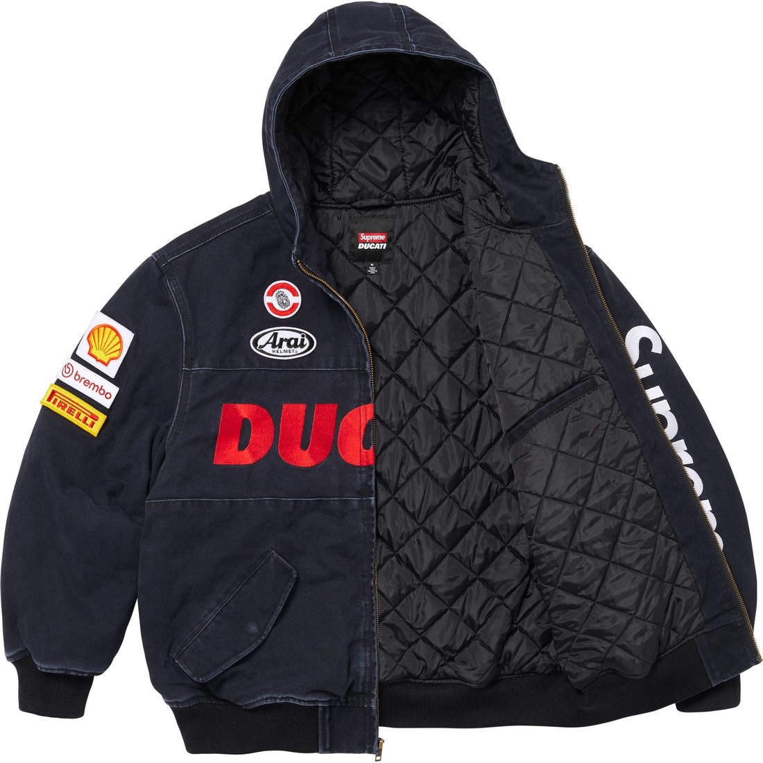 Supreme x DUCATI Hooded Racing Jacket 'Black Red' SUP-SS24-275