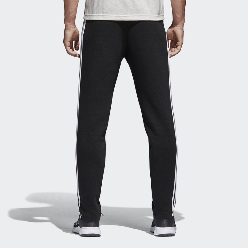 Men's adidas Solid Color Stripe Knit Sports Pants/Trousers/Joggers Black BK7422