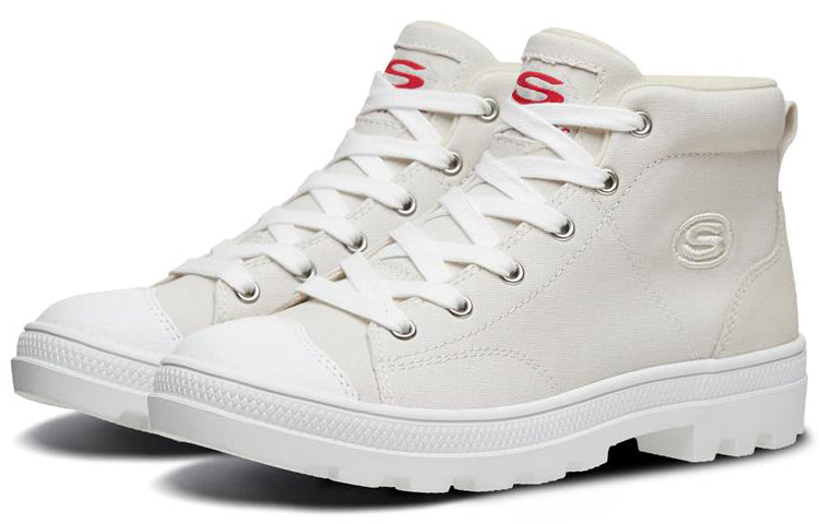 (WMNS) Skechers Roadies High-Top Canvas Shoes White 74380-NAT