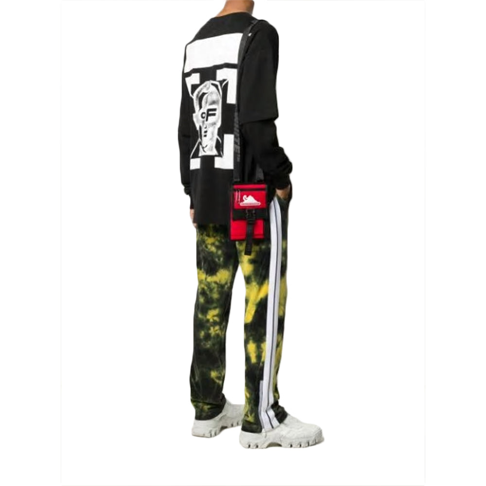 Off-White Back Mask Human Face Printing Round Neck Black OMAB022E20JER0051001