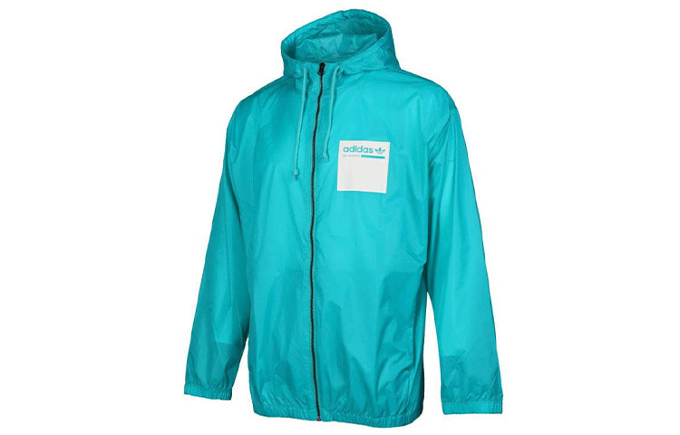 adidas originals Long Sleeves Sports Hooded Jacket Blue DH4964