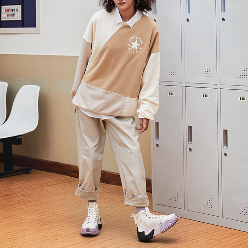 (WMNS) Converse Twisted Classics Crew Asia Sizing 'Khaki' 10022964-A02