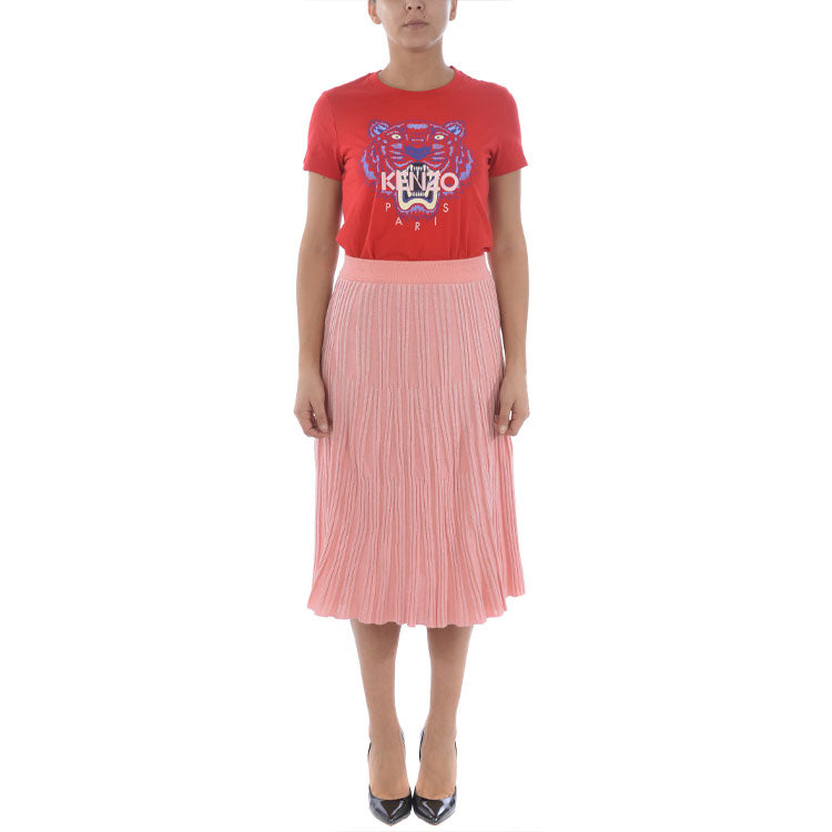 KENZO Tiger Head Pattern Round Neck Short Sleeve Red FA52TS7214YB-21