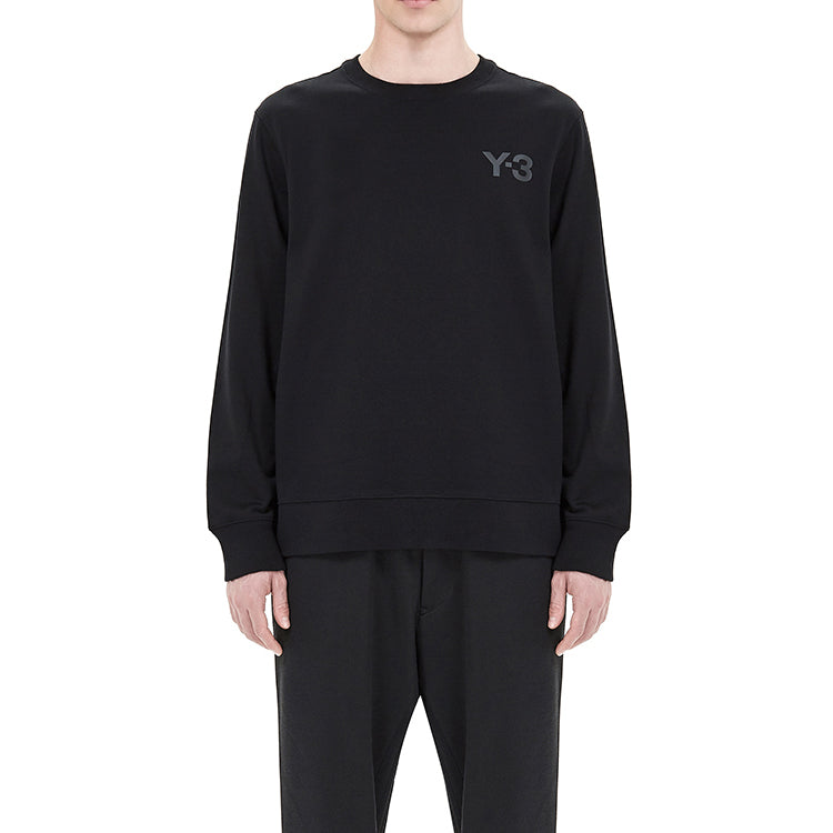 Men's Y-3 Logo Round Neck Loose Casual Black FJ0427