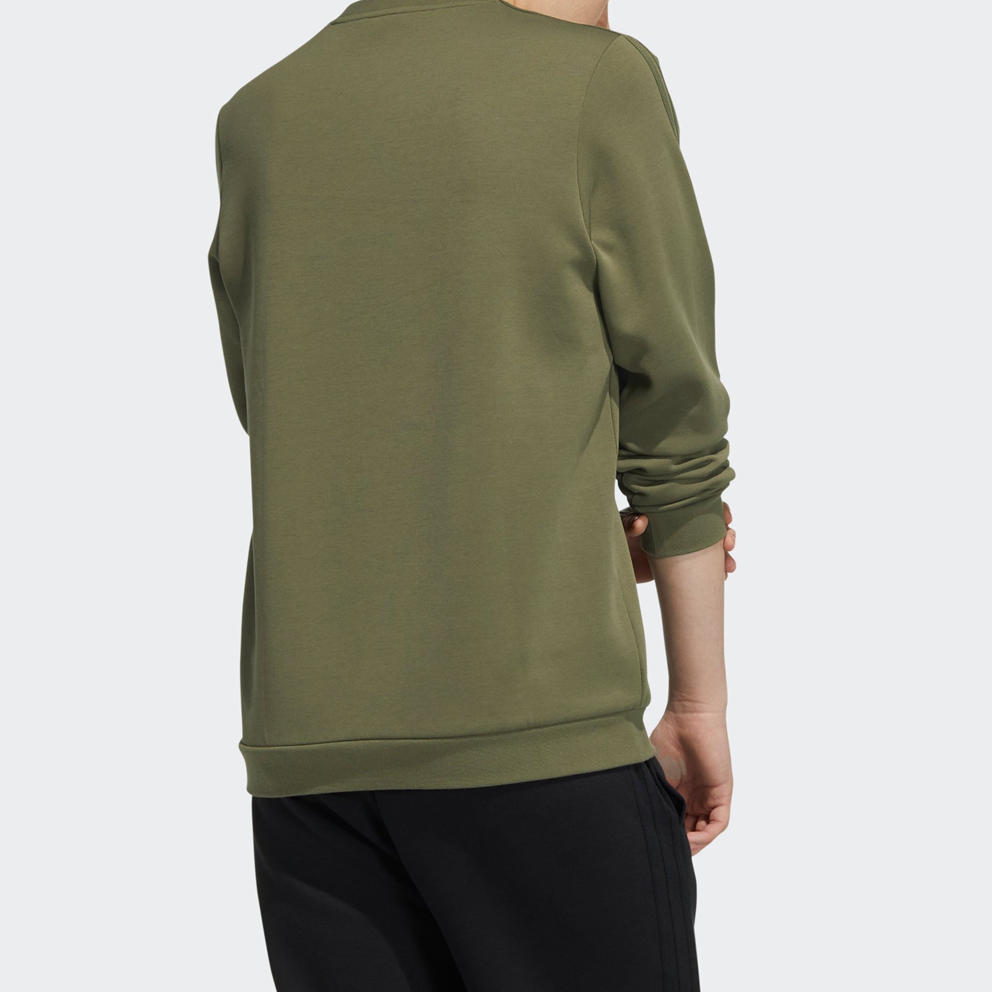 Men's adidas neo Sw Gr Dk Swt Funny Printing Sports Round Neck Pullover Military Green H45170