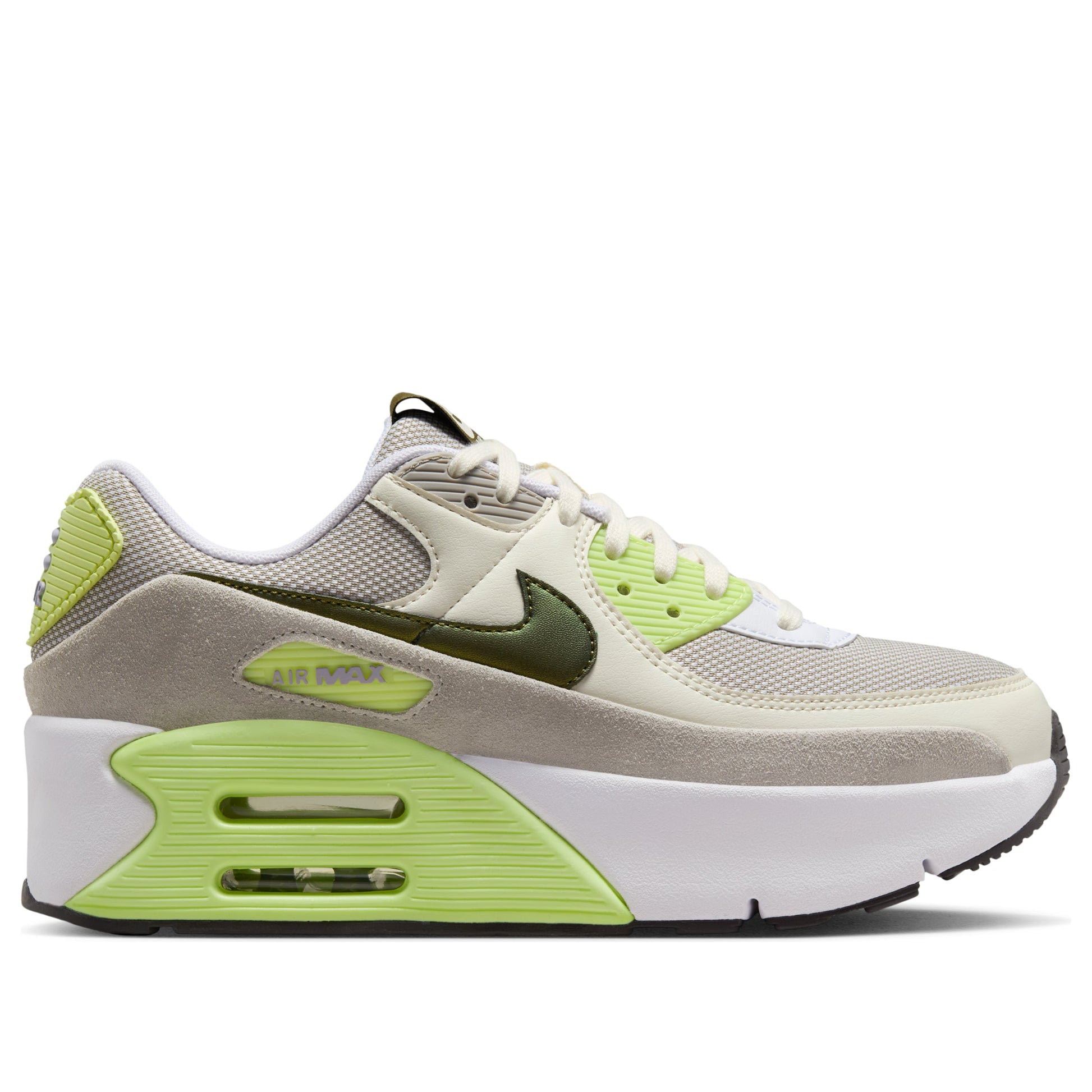 (WMNS) Nike Air Max 90 LV8 'White Pale Ivory College Gray Light Lemon Twist' IB8061-100