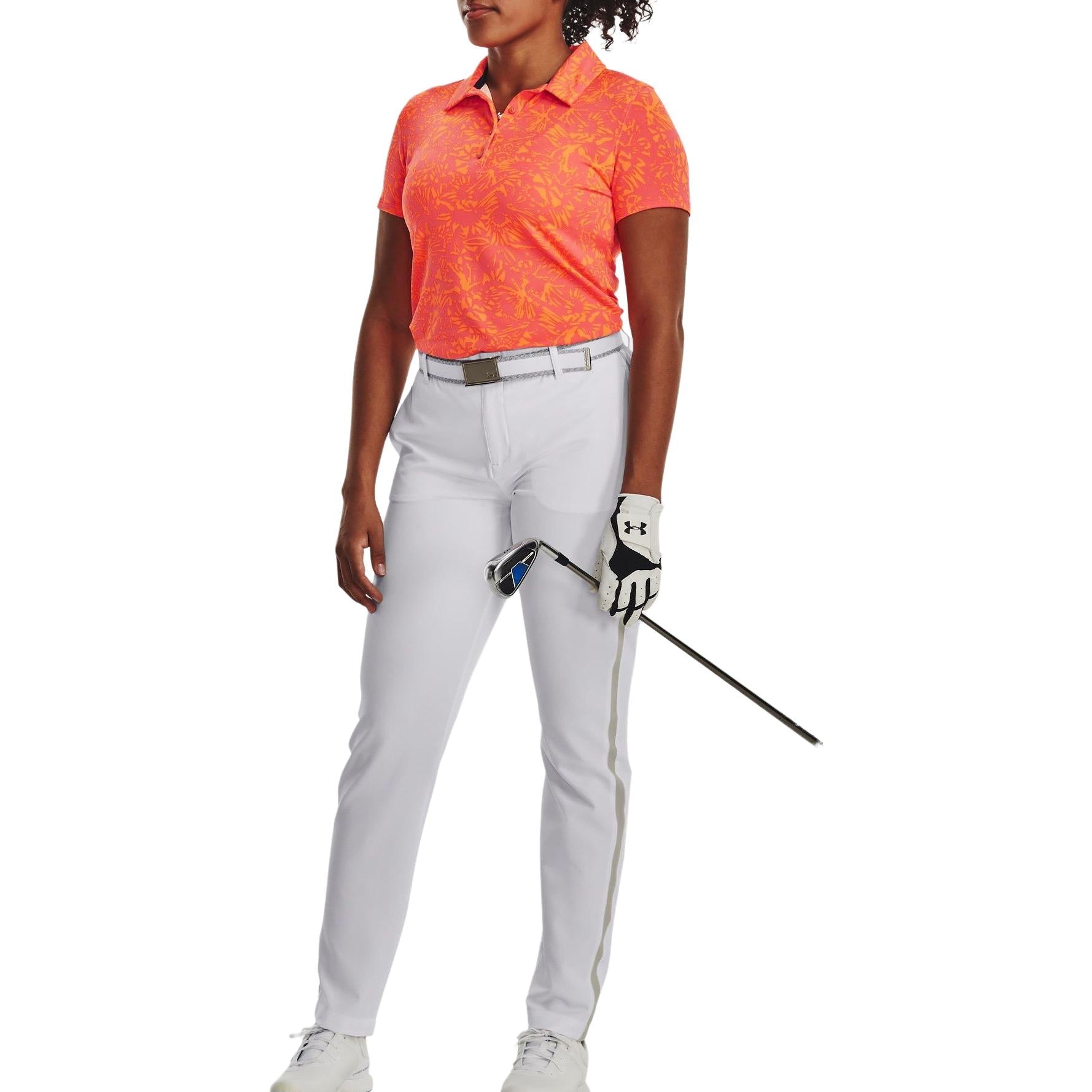 (WMNS) Under Armour Playoff Printed Polo Shirt 'Orange' 1377337-683