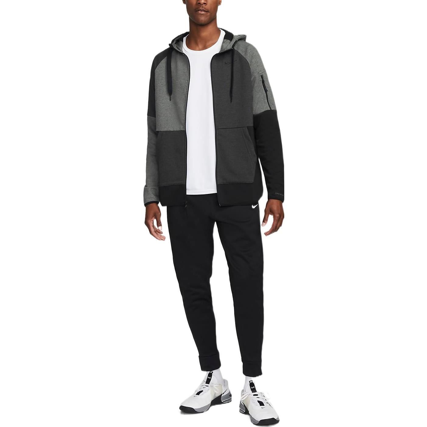 Men's Nike Dri-FIT Colorblock Logo Printing Hooded Jacket Black DQ4788-032