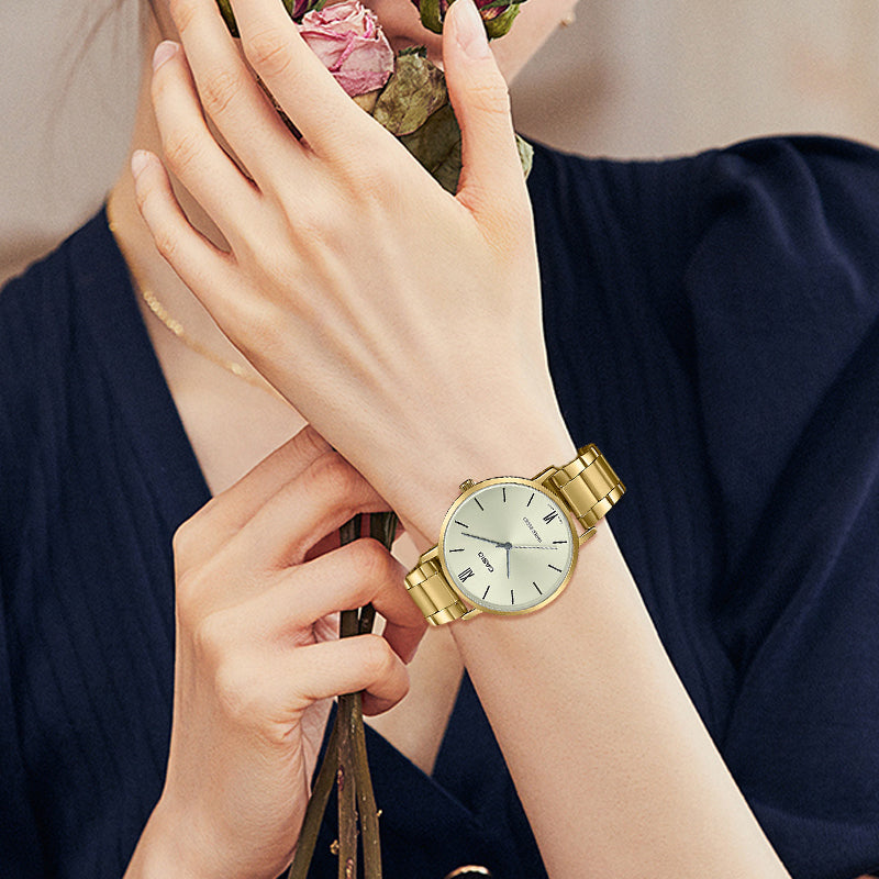 CASIO DRESS Series Waterproof Gold Analog LTP-VT01G-9B